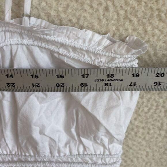 Madewell Smocked Button-Front Top in Poplin Women’s XL White - Picture 4 of 9